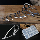 60pcs Fishing Rod Guides Tip Rings Set Rod Repair Kit DIY Eye Ring with Box