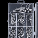 60pcs Fishing Rod Guides Tip Rings Set Rod Repair Kit DIY Eye Ring with Box