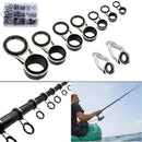 55Pcs/box Stainless Steel Fishing Rod Guides Rod Repair Kit DIY Eye Rings