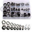 55Pcs/box Stainless Steel Fishing Rod Guides Rod Repair Kit DIY Eye Rings