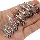 40pcs/box Fishing Rod Guides Tip Rings Rod Repair Kit DIY Eye Ring, 8 Sizes