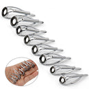 40pcs/box Fishing Rod Guides Tip Rings Rod Repair Kit DIY Eye Ring, 8 Sizes