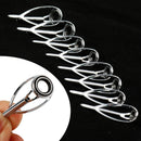 40pcs/box Fishing Rod Guides Tip Rings Rod Repair Kit DIY Eye Ring, 8 Sizes