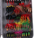 100pcs/box Dry Fly Fishing Flies Assortment Hook Baits Lifelike Insects Lures, Mixed Size