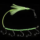 Swivel String Fishing Hook Luminous 3D Eyes Squid Skirt Fishing Beads Lures