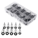 80pcs Stainless Steel Fishing Rod Tip Ring Eye Guide Repair Set Kit with Box