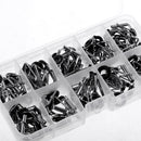 80pcs Stainless Steel Fishing Rod Tip Ring Eye Guide Repair Set Kit with Box