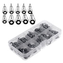 80pcs Stainless Steel Fishing Rod Tip Ring Eye Guide Repair Set Kit with Box