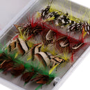 Assortment Trout Fly Fishing Flies 4 Colors, 20pcs in a Fly Box Saltwater