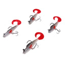 4Pcs Jig Lead Heads Soft Plastic Fishing Lures Sea Fishing Cod Pollack Bass Jewfish Snakehead Tackle Hooks