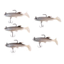 5Pcs Jig Lead Heads Soft Plastic Lures Sea Fishing Cod Pollack Bass Jewfish