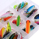 43pcs/Set Colorful Hard Fishing Lures Crankbait Artificial Baits with Hooks