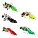 5Pcs Frog Fishing Lures Soft Baits Topwater Crankbait With Threads Skirts