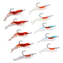 10pcs Soft Shrimp Fishing Lures Lead Simulation Shrimp with Hook