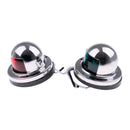 1 Pair 12V Bow Stainless Steel Housing, Red Green LED Bow Navigation Side Lights