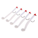 5Pcs Lead Head Jigs Soft Fishing Lures Bait with Single Hook Sinking Swimbaits for Saltwater and Freshwater