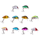 10Pcs Mini Fishing Lures 10 Colors Fishing Bait 2.6cm/2g Fishing Tackle High Carbon Steel Treble Hook