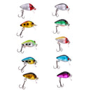 10Pcs Mini Fishing Lures 10 Colors Fishing Bait 2.6cm/2g Fishing Tackle High Carbon Steel Treble Hook