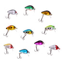 10Pcs Mini Fishing Lures 10 Colors Fishing Bait 2.6cm/2g Fishing Tackle High Carbon Steel Treble Hook