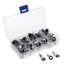 80Pcs/box Heavy Duty Sea Boat Fishing Rod Guides Top Tips Pole Rod Eye Rings, 10 Mixed Sizes