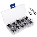 80Pcs/box Heavy Duty Sea Boat Fishing Rod Guides Top Tips Pole Rod Eye Rings, 10 Mixed Sizes