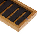 Portable Wooden Bamboo Fly Fishing Flies Box with Lanyard - Holds 96 Flies
