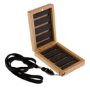 Portable Wooden Bamboo Fly Fishing Flies Box with Lanyard - Holds 96 Flies