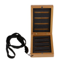 Portable Wooden Bamboo Fly Fishing Flies Box with Lanyard - Holds 96 Flies
