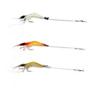 Shrimp Bait Set 3Pcs Fishing Lures Kit Soft Lures Silicone Luminous Fishing Bait with Hooks Fishing Tackle