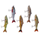5pcs Fishing Lure 4 Segements Lifelike Swimbait Multi-jointed Wobblers Crankbaits Hard Baits Artificial Lures with Treble Hook