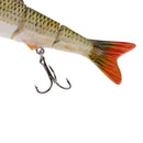 5pcs Fishing Lure 4 Segements Lifelike Swimbait Multi-jointed Wobblers Crankbaits Hard Baits Artificial Lures with Treble Hook