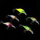5Pcs Crank Lure Crank Baits Deep Swim Hard Fishing Tackle 5cm/4.2g