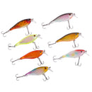 7Pcs/lot Floating 1-2m Diving Minnow Fishing Lures Hooks Bass Crankbait Tackle Hard Baits Popper Lure