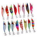 16Pcs/lot 10cm 8.5g Fishing Lures Squid Jig Hooks Wood Shrimp Artificial Lures Kit Noctilucent Glow Baits