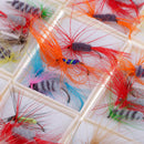 98 Pieces Fly Fishing Flies Fishing Baits Metal Lures Hand-made Bright Color Assortment