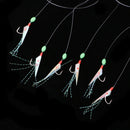 Fishing Rigs Lures Fish Skin Baits Flasher Sabiki Rigs with Barrel Swivels Hook 6