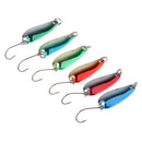 6 Pieces Fishing Spoon Lures Metal Hard Baits Artficial Lures Brilliant Color Strong Fish Attracting