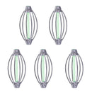 5pcs Lantern Shape Bait Thrower Fishing Feeder Lead Sinker Fishing Trap