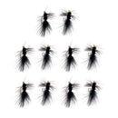 10pcs Black Brass Bead Head Woolly Bugger Streamers Fly Fishing Flies Lures