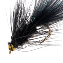 10pcs Black Brass Bead Head Woolly Bugger Streamers Fly Fishing Flies Lures