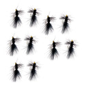 10pcs Black Brass Bead Head Woolly Bugger Streamers Fly Fishing Flies Lures
