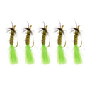 5pcs Green Brass Bead Head Streamers Fly Fishing Flies Saltwater Fly Trout Fishing Lure Baits