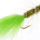 5pcs Green Brass Bead Head Streamers Fly Fishing Flies Saltwater Fly Trout Fishing Lure Baits