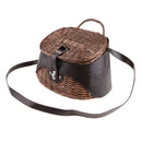 Willow Fish Basket Wicker Creel Fisherman Traps Cage with Adjustable Strap