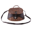 Willow Fish Basket Wicker Creel Fisherman Traps Cage with Adjustable Strap