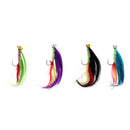 4pcs Dry Fly Lure Single Hook Various Colors Long Tail Fish Feather Hook Trout Fishing Dry Flies