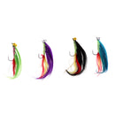 4pcs Dry Fly Lure Single Hook Various Colors Long Tail Fish Feather Hook Trout Fishing Dry Flies