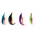 4pcs Dry Fly Lure Single Hook Various Colors Long Tail Fish Feather Hook Trout Fishing Dry Flies