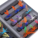 24pcs Fly Box + Mixed Fishing Flies Dry Nymph Buzzer Fly Fishing Lures with Artificial Feather