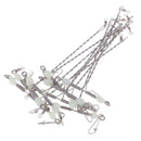 10Pcs T-shape Swivels Snaps, Stainless Steel 3 Way Rolling Swivel Balance Cross line Fishing Swivels with Luminous Beads